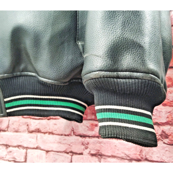 Southpole Authentic Collection Bomber Jacket Mens XL Black Faux Leather Full Zip - Picture 4 of 8